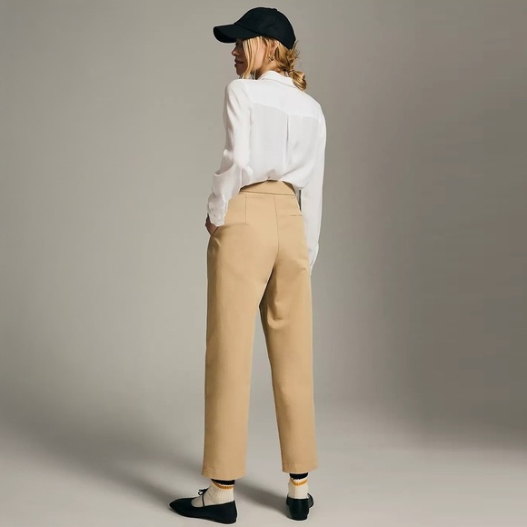 Anthropologie - EXQUISE - Pleated High Rise Tailored Chinos - Cedar - Picture 2 of 15